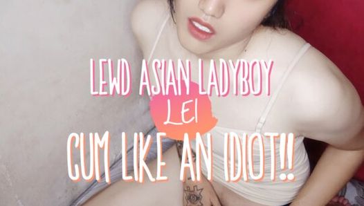 LEWD Asian Ladyboy Lei can’t stop playing with her cock